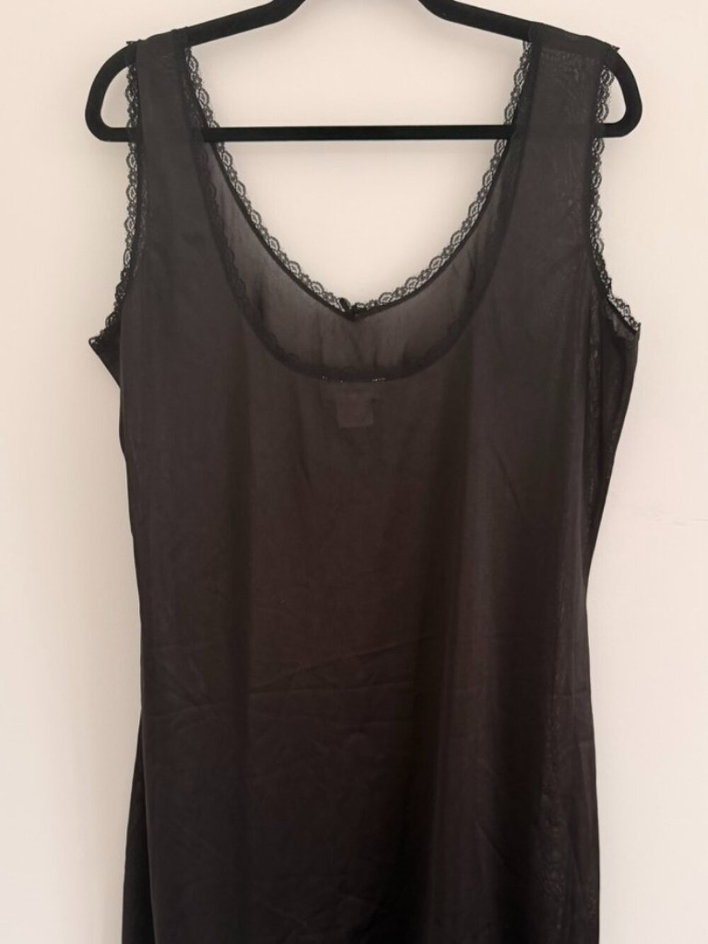 Sheer Black Lace Trim Slip Dress Size 1X